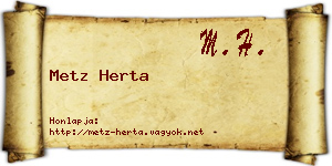 Metz Herta névjegykártya